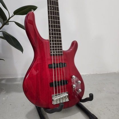 Cort Action Bass V Plus (5 String) Bass Guitar with Bag - Trans Red (232-3-ActionVPlus/TR)