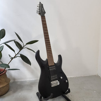 Cort X Series X100 Double Humbucker (HH) Tremolo Electric Guitar with Bag - Open Pore Black (OPBK)