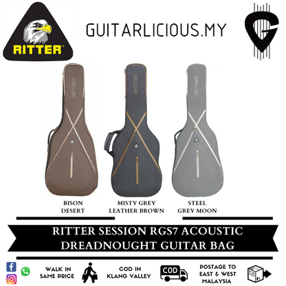 Ritter Session RGS7 Acoustic Dreadnought Sponge Padded Guitar Bag - 40 / 41 inch