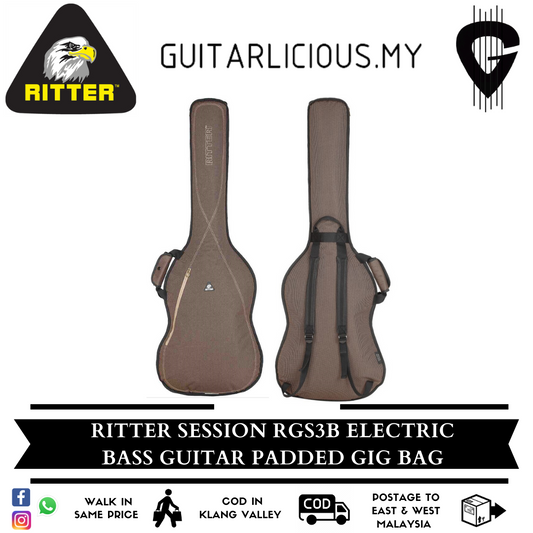 Ritter Session RGS3B Electric Bass Guitar Padded Gig Bag