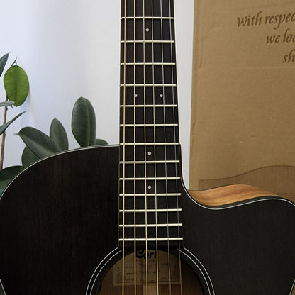 CORT Core-OC Spruce Acoustic Guitar with Fishman Sonitone Pickup - Open Pore Trans Black (OPTB)