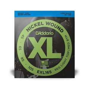 D'Addario EXL165 Nickel Wound Bass Guitar Strings, Custom Light, 45-105, Long Scale ( 45-105)