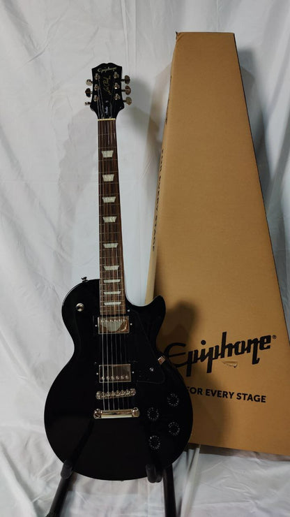 Epiphone Les Paul Studio Double Closed Humbucker Electric Guitar - Ebony (EILT)