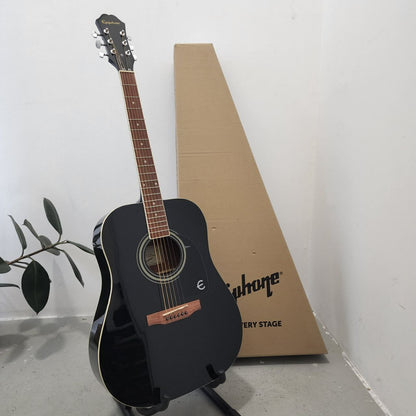 EPIPHONE DR-100 Songmaker 41 inch Dreadnought Acoustic Guitar - Ebony Black ( DR100 / DR 100 / BK )