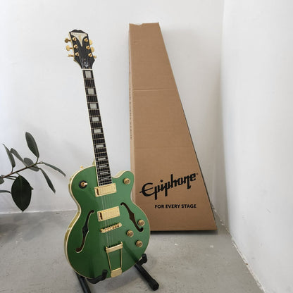 Epiphone Uptown Kat ES with Double Humbucker (HH) Semi-Hollow Electric Guitar - Emerald Green Metallic (UptownKat)