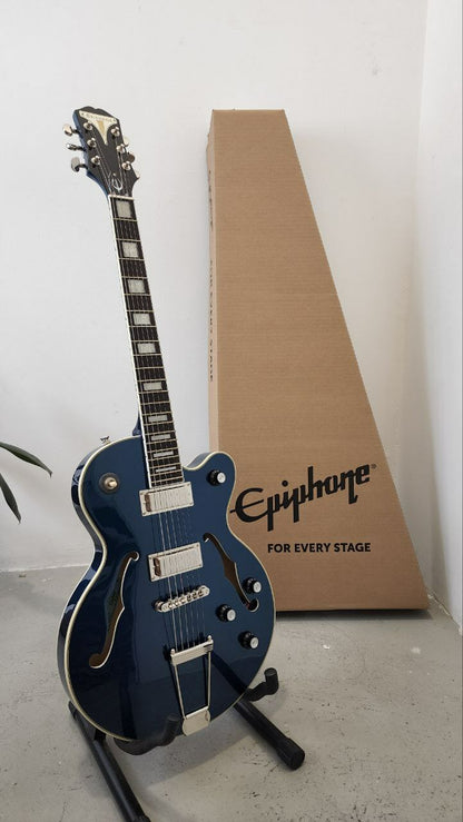 Epiphone Uptown Kat ES with Double Humbucker (HH) Semi-Hollow Electric Guitar - Sapphire Blue Metallic (UptownKat)