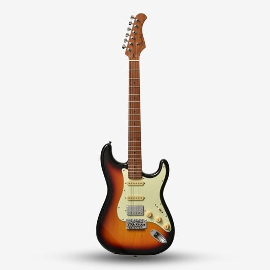 Bacchus BST-2-RSM/M Roasted Maple Fretboard, Stratocaster Electric Guitar w/ Bacchus SSH Pickups - 3-Tone Sunburst