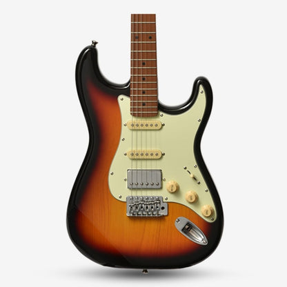 Bacchus BST-2-RSM/M Roasted Maple Fretboard, Stratocaster Electric Guitar w/ Bacchus SSH Pickups - 3-Tone Sunburst