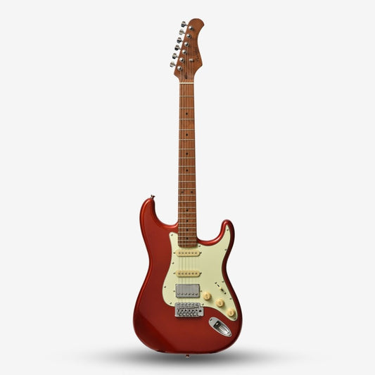 Bacchus BST-2-RSM/M Roasted Maple Fretboard, Stratocaster Electric Guitar w/ Bacchus SSH Pickups- Candy Apple Red / BST2