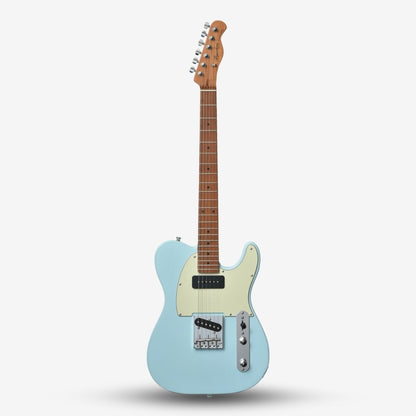 Bacchus BTE-2-RSM/M Roasted Maple Fretboard, Telecaster Electric Guitar w P-90 & Single Coil Pickups - Pastel Sonic Blue