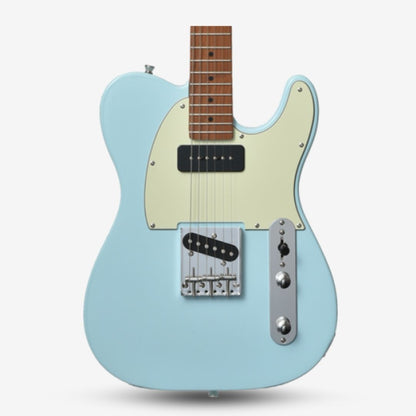 Bacchus BTE-2-RSM/M Roasted Maple Fretboard, Telecaster Electric Guitar w P-90 & Single Coil Pickups - Pastel Sonic Blue