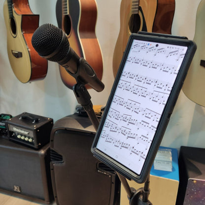 Adjustable Microphone Stand with Phone / Tab Holder for Busker & Performer (HY605T / HY-605T / HY 605T)