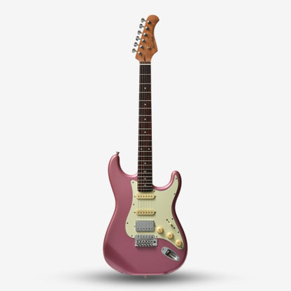 Bacchus BST-2-RSM/R Roasted Maple Neck & Rosewood FB, Stratocaster Electric Guitar w/ Bacchus SSH Pickups- Burgundy Mist