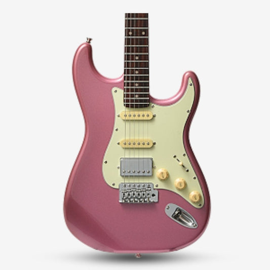 Bacchus BST-2-RSM/R Roasted Maple Neck & Rosewood FB, Stratocaster Electric Guitar w/ Bacchus SSH Pickups- Burgundy Mist