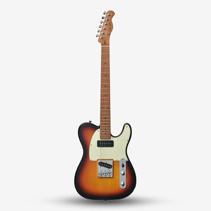 Bacchus BTE-2-RSM/M Roasted Maple Fretboard, Telecaster Electric Guitar W/ P-90 & Single Coil Pickups - 3-Tone Sunburst