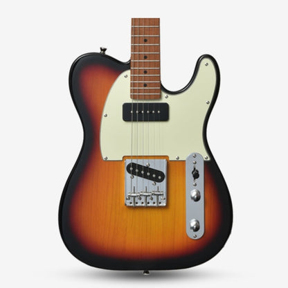 Bacchus BTE-2-RSM/M Roasted Maple Fretboard, Telecaster Electric Guitar W/ P-90 & Single Coil Pickups - 3-Tone Sunburst