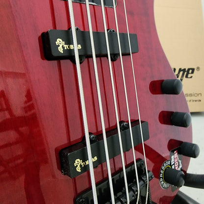 Epiphone Toby Deluxe V 5 String Bass Guitar, Translucent Red (E09-EBD5TRBH1)