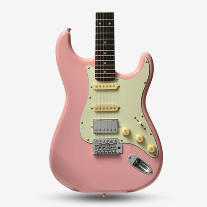 Bacchus BST-2-RSM/R Roasted Maple Neck & Rosewood FB, Stratocaster Electric Guitar w/ Bacchus SSH Pickups - Shell Pink