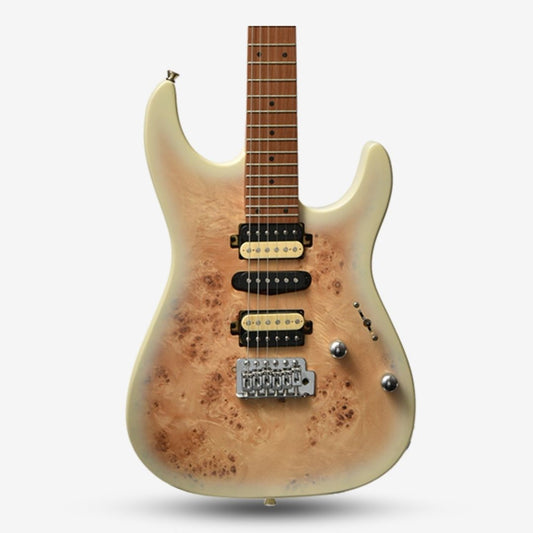 Bacchus Imperial 24-BP-RSM/M Roasted Maple Fretboard, Burl Poplar Electric Guitar w/ Bacchus HSH - Blonde Burst