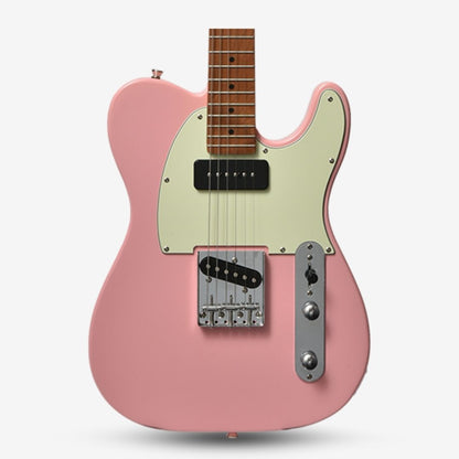 Bacchus BTE-2-RSM/M Roasted Maple Fretboard, Telecaster Electric Guitar w P-90 & Single Coil Pickups - Shell Pink / BTE2