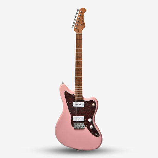 Bacchus BJM-1-RSM/M Universe Series Roasted Maple FB, Jazzmaster Electric Guitar w/ Bacchus BP-90 Pickups -Shell Pink