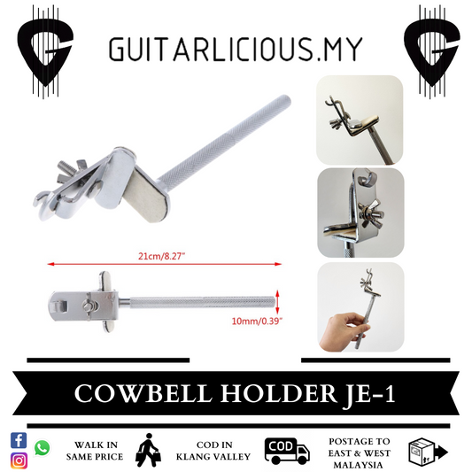 L Shape Bass Drum Cowbell Holder Surface Plating Bracket for Drummer (JE-1 / JE1 )