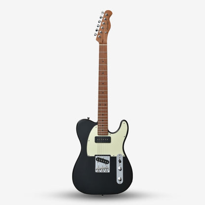 Bacchus BTE-2-RSM/M Roasted Maple Fretboard, Telecaster Electric Guitar W/ Bacchus P-90 & Single Coil Pickups - Black