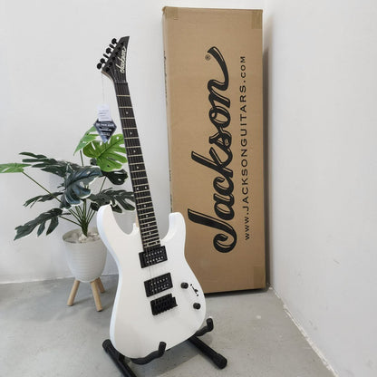 JACKSON JS Series Dinky JS12 Double Humbucker (HH) Electric Guitar, Amaranth FB, White (JS-12 / JS 12)