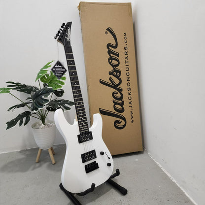 JACKSON JS Series Dinky JS11 Double Humbucker (HH) Electric Guitar, Amaranth FB, Snow White (J08-291-0121-576)