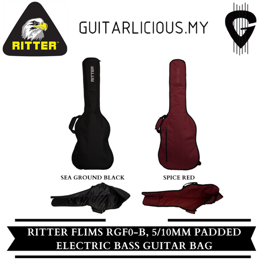 Ritter Flims RGF0-B, 5 and 10 mm Padded Electric Bass Guitar Bag ( RGF0-B / RGF0 B )