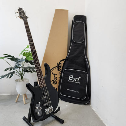 CORT Action Plus Left Handed 4 strings Electric Bass Guitar with Bag - Black (232-3-ActionplusLH/BK)