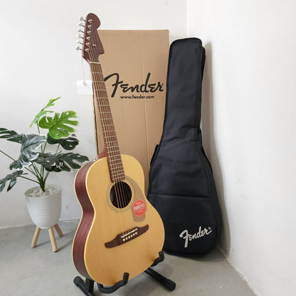 Fender Sonoran SCE 3/4 36inch Mini Steel Strings Acoustic Guitar w/Bag, Walnut FB , Natural