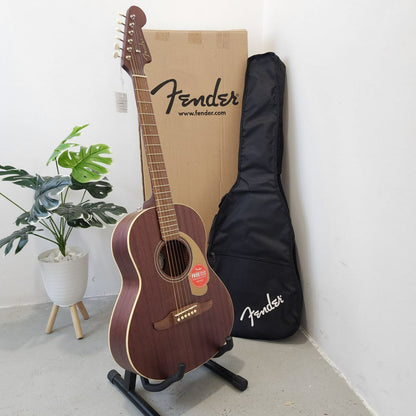 Fender Sonoran SCE 3/4 36inch Mini Steel Strings Acoustic Guitar w/Bag, Walnut FB , Mahogany