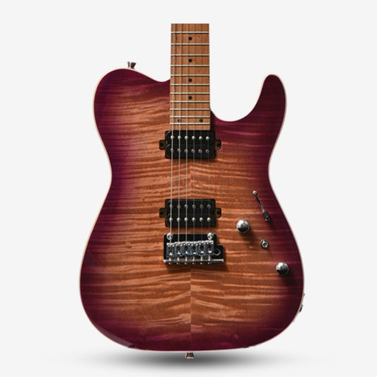 Bacchus TAC24 FMH-RSM/M Roasted Maple Fretboard, Flame Mahogany Telecaster Electric Guitar w/ HH - Natural Magenta Burst