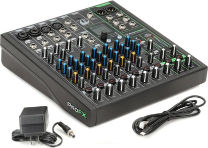 Mackie ProFX10 Go Battery-powered 10-channel Mixer with USB and Enhanced Effects