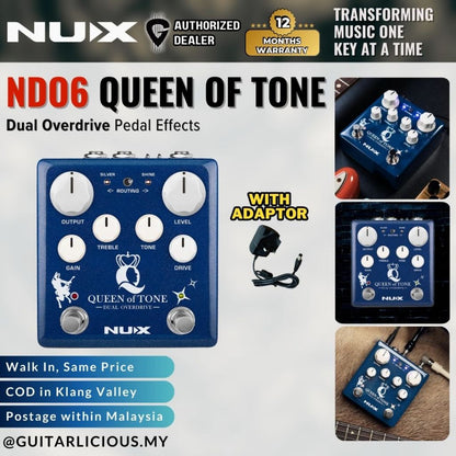 NUX NDO6 Queen of Tone Dual Overdrive Pedal ( NDO-6 )