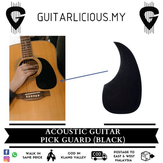 Guitar Pick Guard - Black - (A025A)