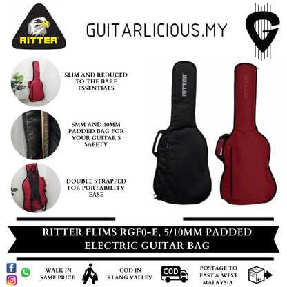 Ritter Flims RGF0-E, 5 and 10 mm Padded Electric Guitar Bag ( RGF0-E / RGF0 E )