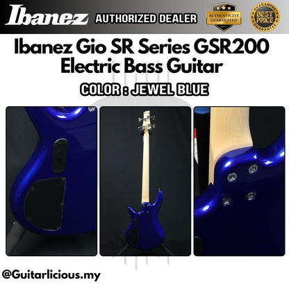 Ibanez Gio SR Series GSR200 , 4 Strings Electric Bass Guitar - Jewel Blue ( GSR200-JB / GSR-200 / GSR 200 )