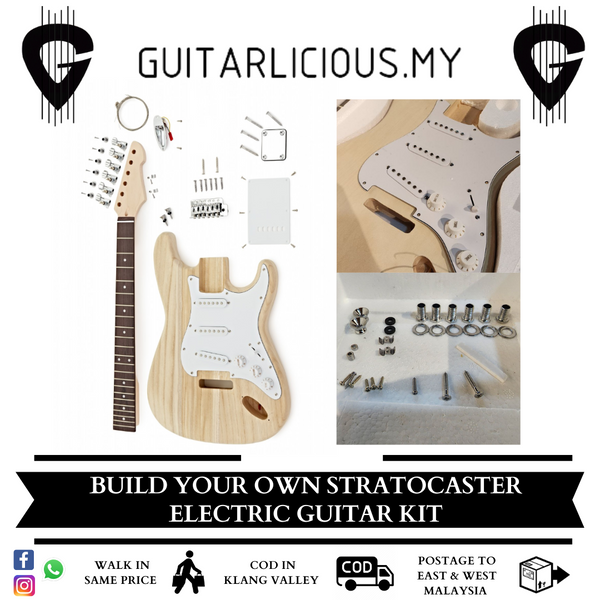 DIY Electric guitar Kit Set Stratocaster ST Desgin DIY Tool Kit (Built your Own Guitar) - Website Clearance