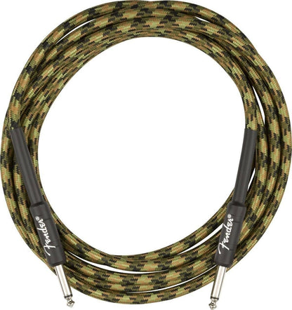 Fender Professional Series Instrument Cable, 10inch Straight/Straight - Woodland Camo