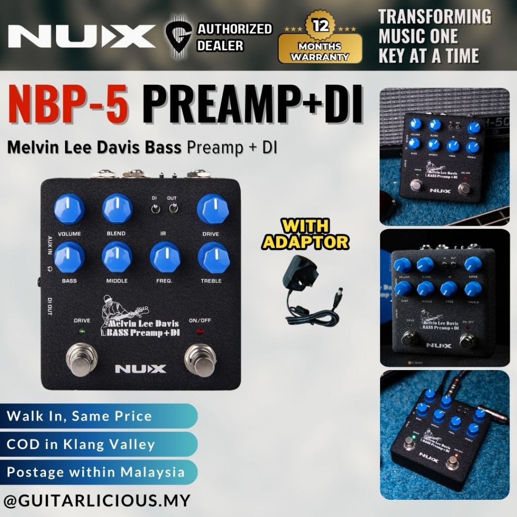 NUX NBP-5 Melvin Lee Davis Bass Preamp + DI ( NBP5 ) – GUITARLICIOUS