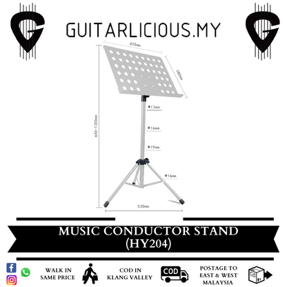 Stage Music Stand Conductor Stand with Holes (HY204 / HY 204 / HY-204)