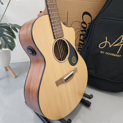 Covenant Guitar AG-1JE 36 inch 3/4 Acoustic Guitar with M31A-M with Reverb, Chorus, and Delay Effect (Build in Speaker)