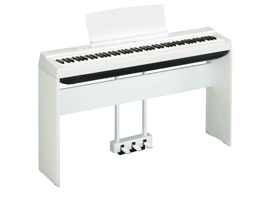 Yamaha P125A 88-Keys Digital Piano 10 in 1 Performing Wooden Stand Package, White ( P125 / P-125 )