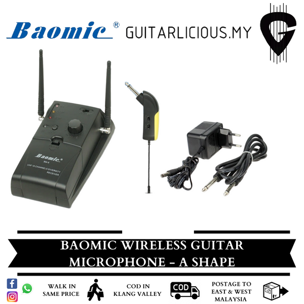 Baomic Wireless Guitar Microphone - A Shape (PA/BM-6A) - (Website Clearance)