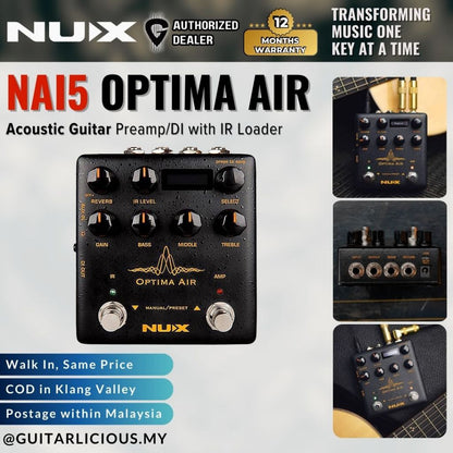 NUX NAI5 Optima Air Acoustic Guitar Preamp/DI with IR Loader ( NAI-5 )