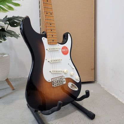 FENDER Squier Classic Vibe 50s Stratocaster (SSS) Electric Guitar wIth Tremolo, Maple FB, 2-Tone Sunburst