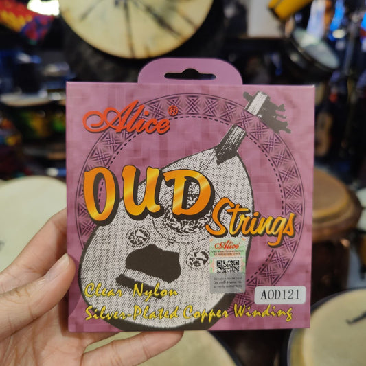 Alice OUD 12 Strings Set Clear Nylon Silver Plated Copper Winding Gambus String - AOD121