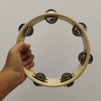 Tambourine with Double Bells Jingle Percussion Instrument 8inch / 10 inch ( T8-12 T10-16 )